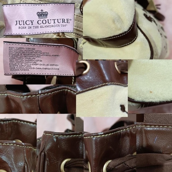 Juicy Couture Daydreamer Bag Purse Tote Authentic Vintage Bow Ribbon Couturists - Picture 7 of 8